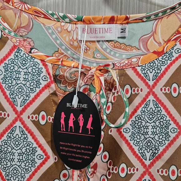 Floral Bohemian Midi Dress - Multicolor - Picture 2 of 4